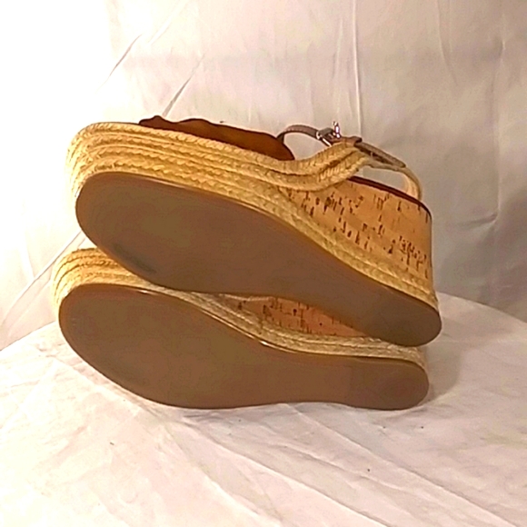 🔥🔥NWOT Prada Rust Suede & Leather Platform Wedge Sandals - Picture 9 of 16